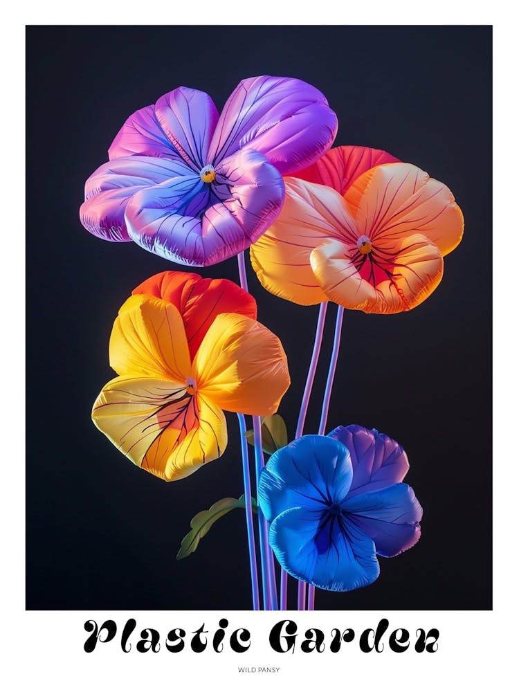 Bright Inflatable Flowers Poster Wild Pansy 1