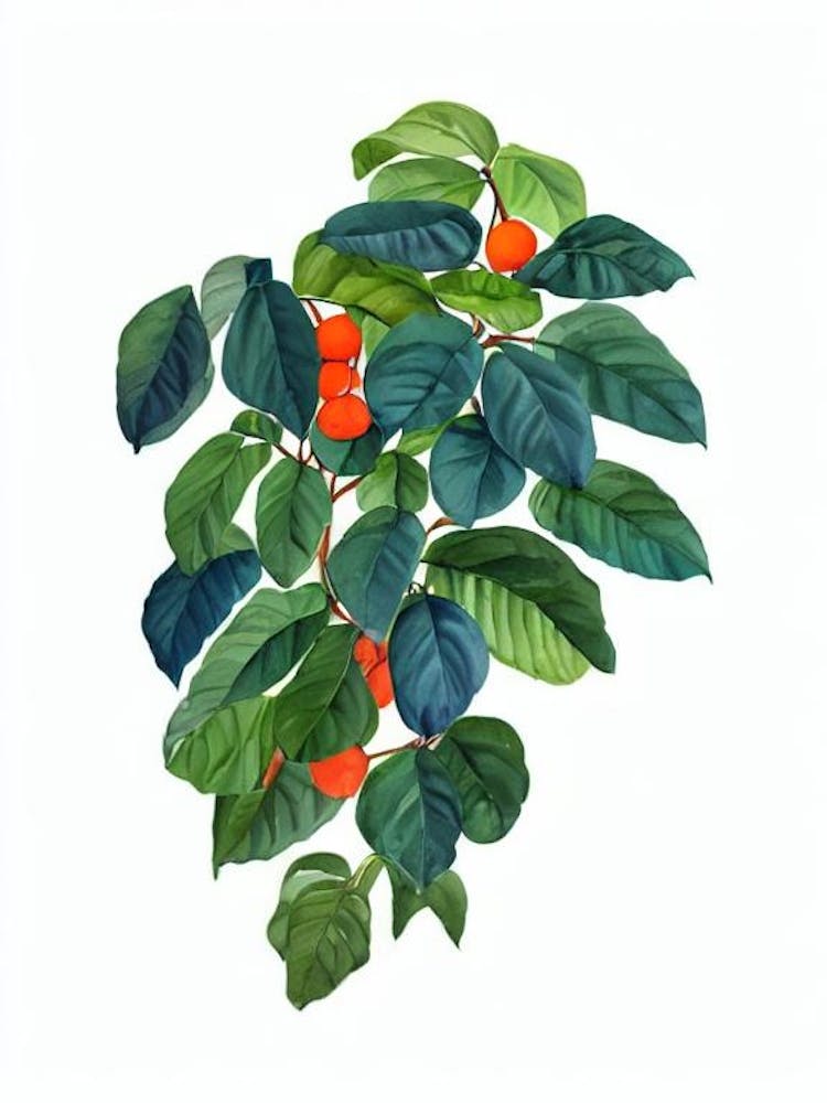 Ming Aralia (Polyscias Fruticosa) Watercolor