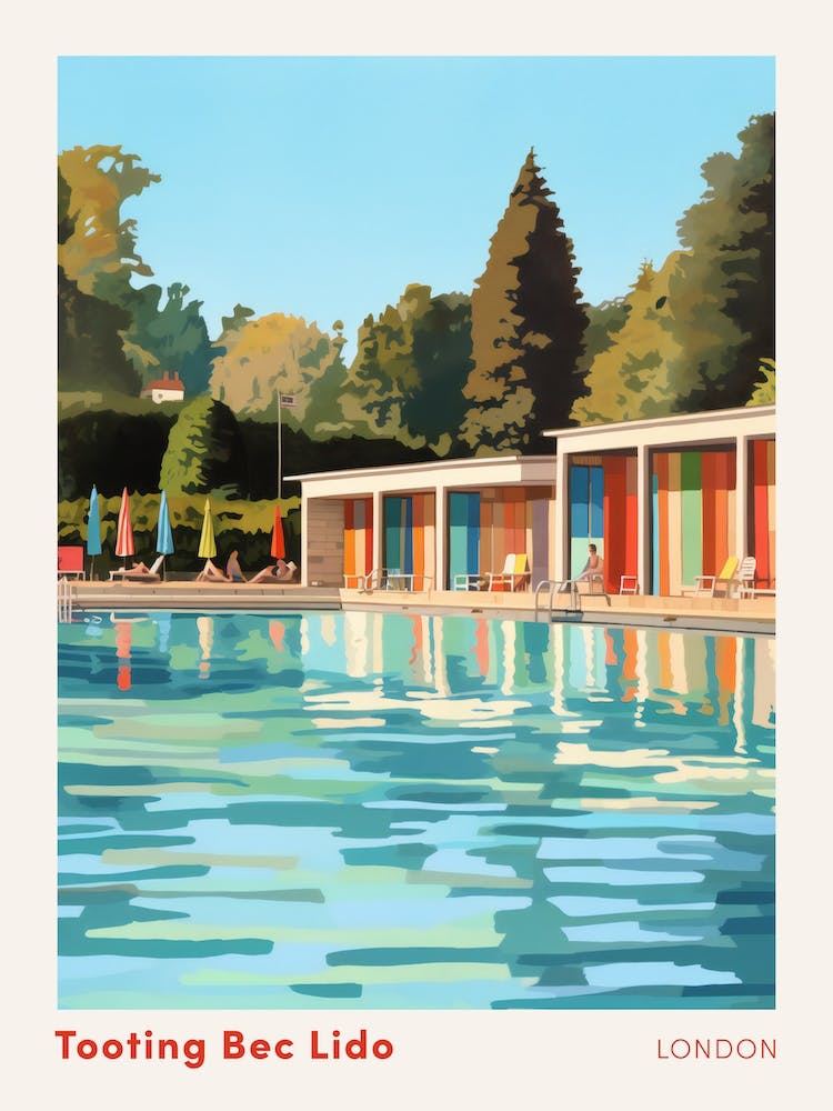 Tooting Bec Lido London 1 Swimming Poster