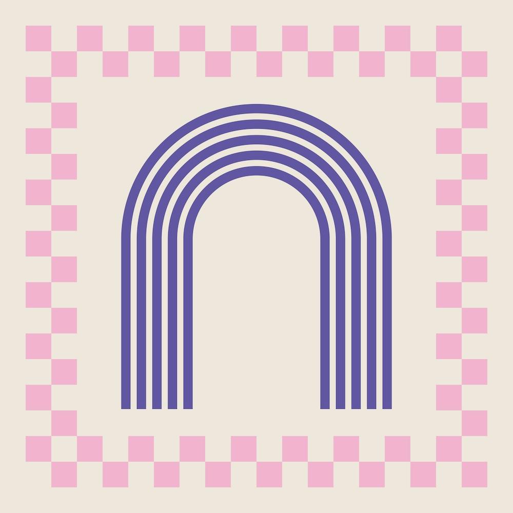 Chess Rainbow Purple And Pink Square