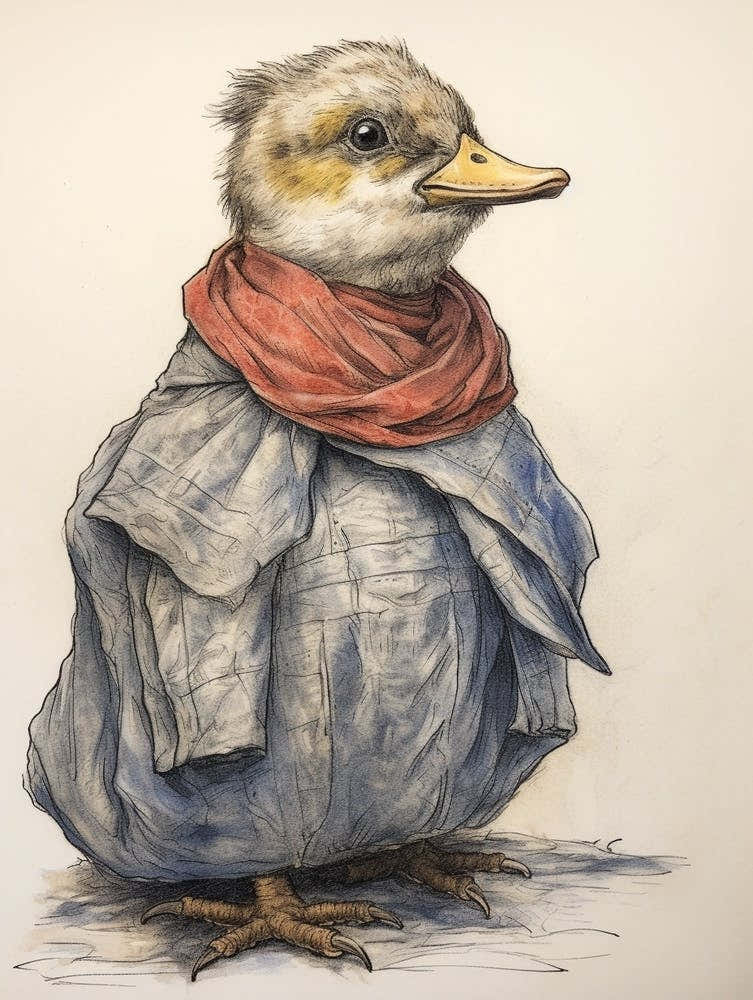 Storybook Animal Watercolour Duck 1