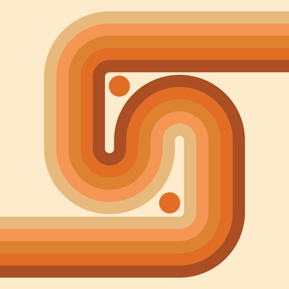 Geometric Rainbow Midcentury Modern Pattern Rustic Terracotta Wood 1