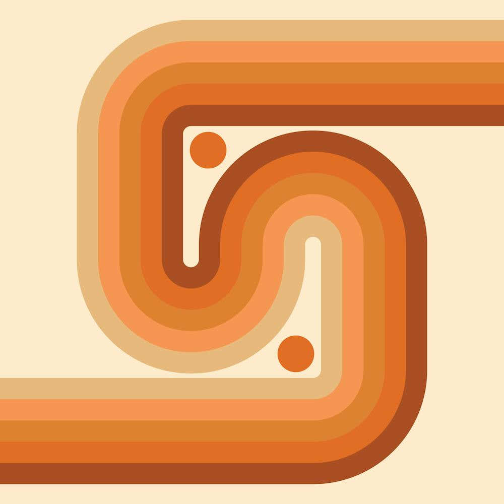 Geometric Rainbow Midcentury Modern Pattern Rustic Terracotta Wood 1