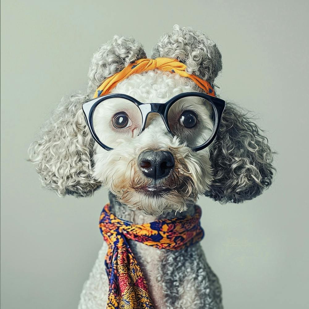 Poodle With Glasses 1