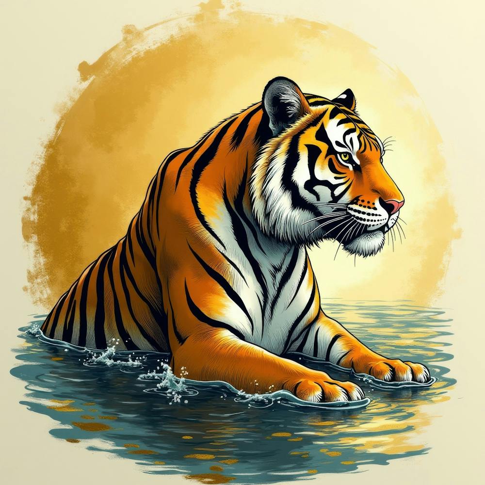Tiger In Water 4