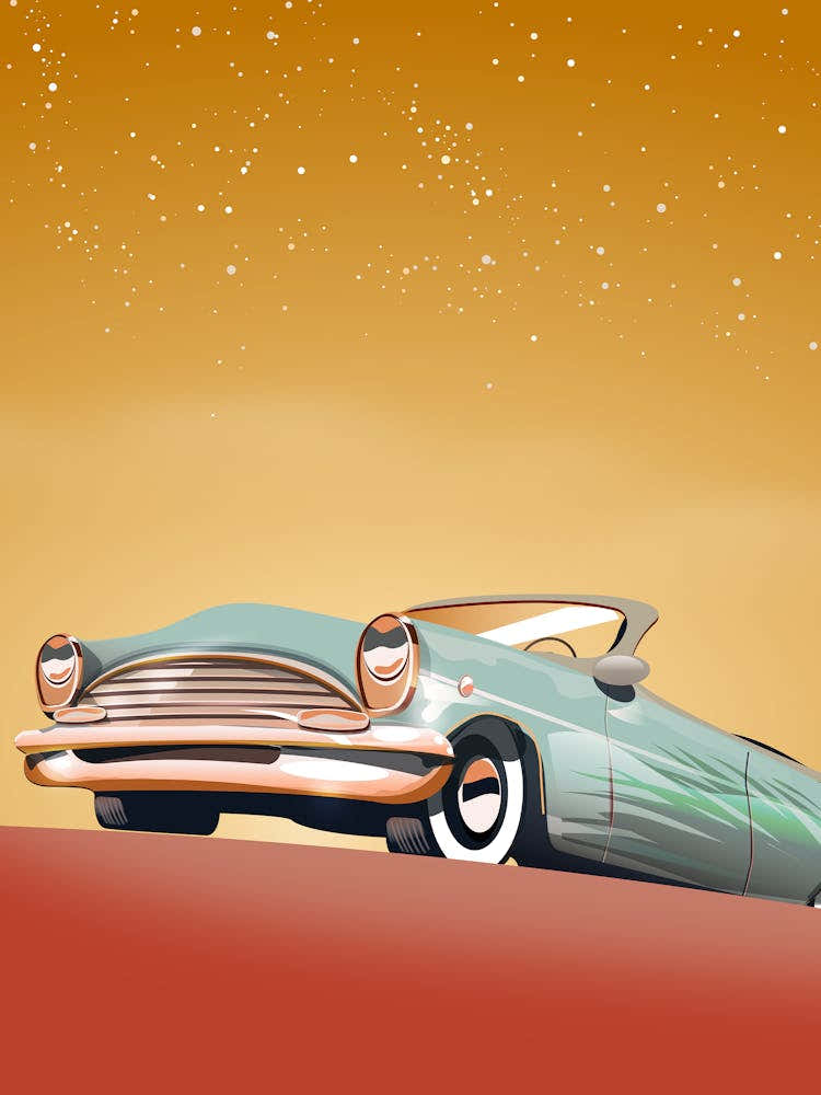 Vintage Car In The Desert 1