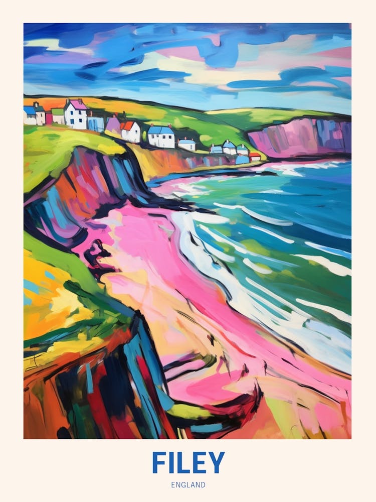Filey England 5 Uk Travel Poster