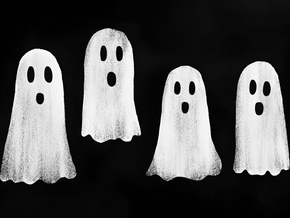 Ghosts On A Black Background