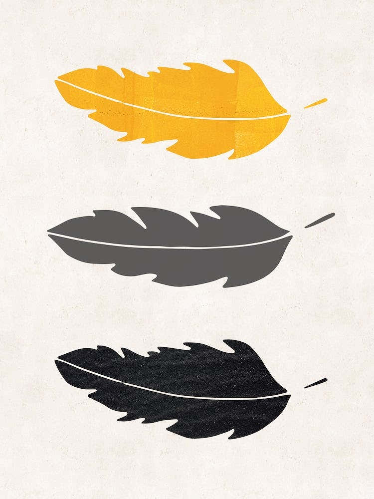 Feathers Mustard Abstract