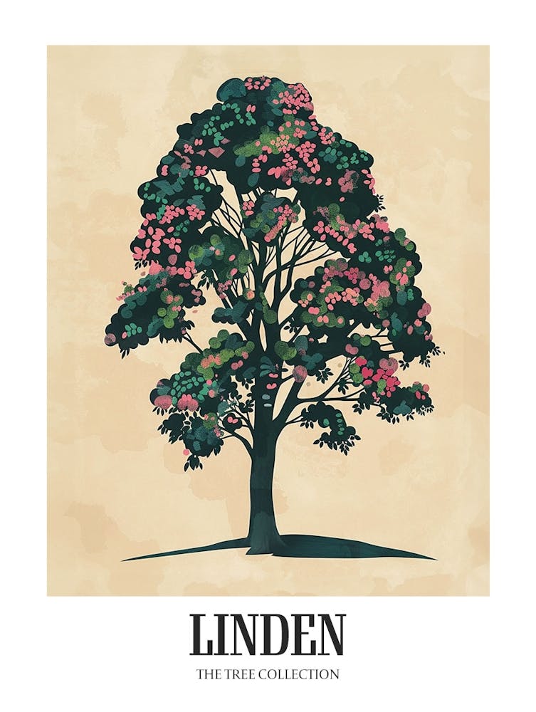 Linden Tree Colourful Illustration 2 Poster