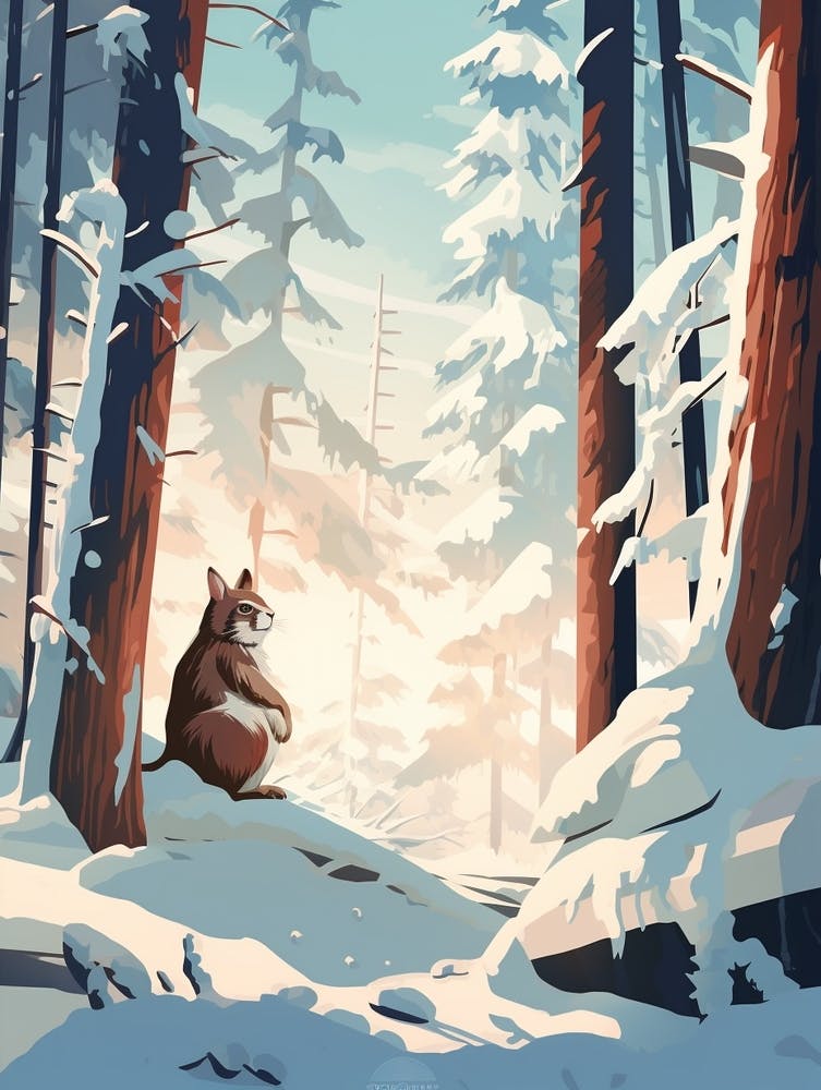 Winter Chipmunk 3 Illustration