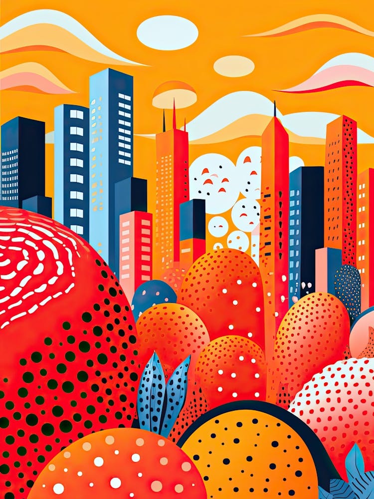 Mumbai, Illustration In The Style Of Pop Art 1