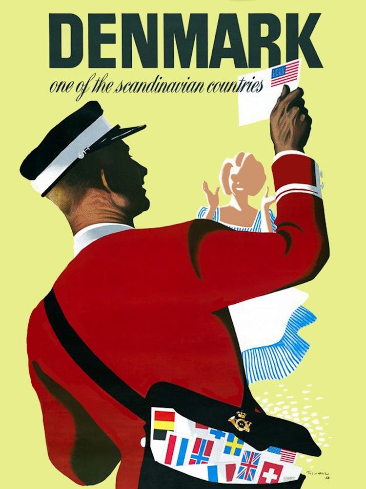 Denmark, Nostalgic Travel Poster