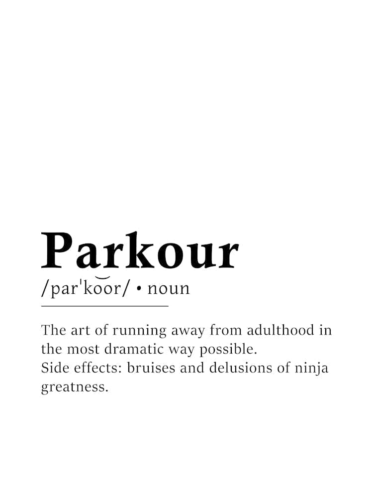 Parkour Definition Poster - Dictionary