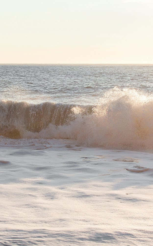 Sunset Waves In Iceland
