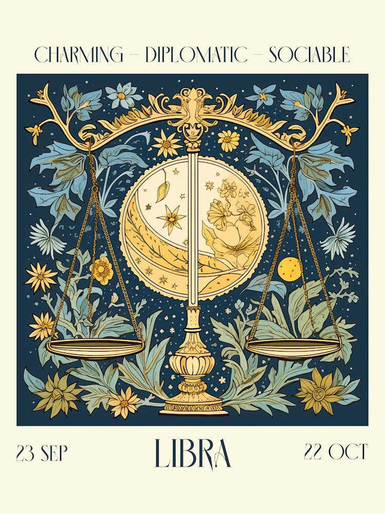 Libra William Morris Zodiac Astral Sign