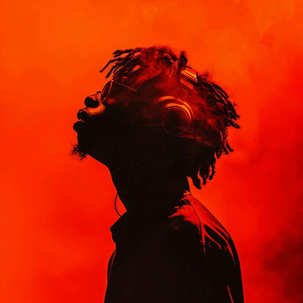 Silhouette Of A Man With Headphones