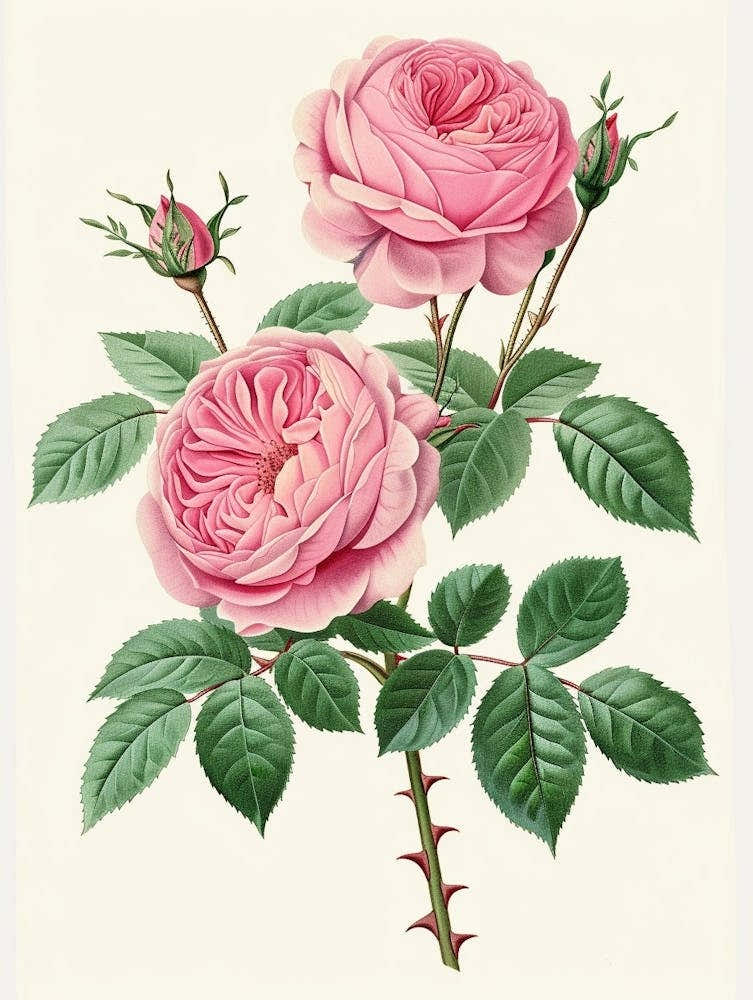 English Roses Painting Vintage Style 1