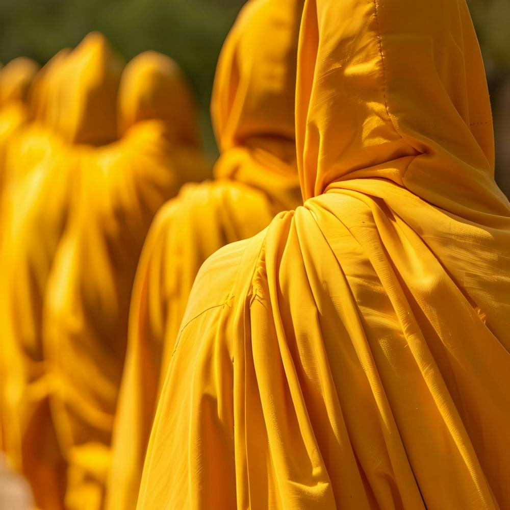 Monks In Yellow Robes