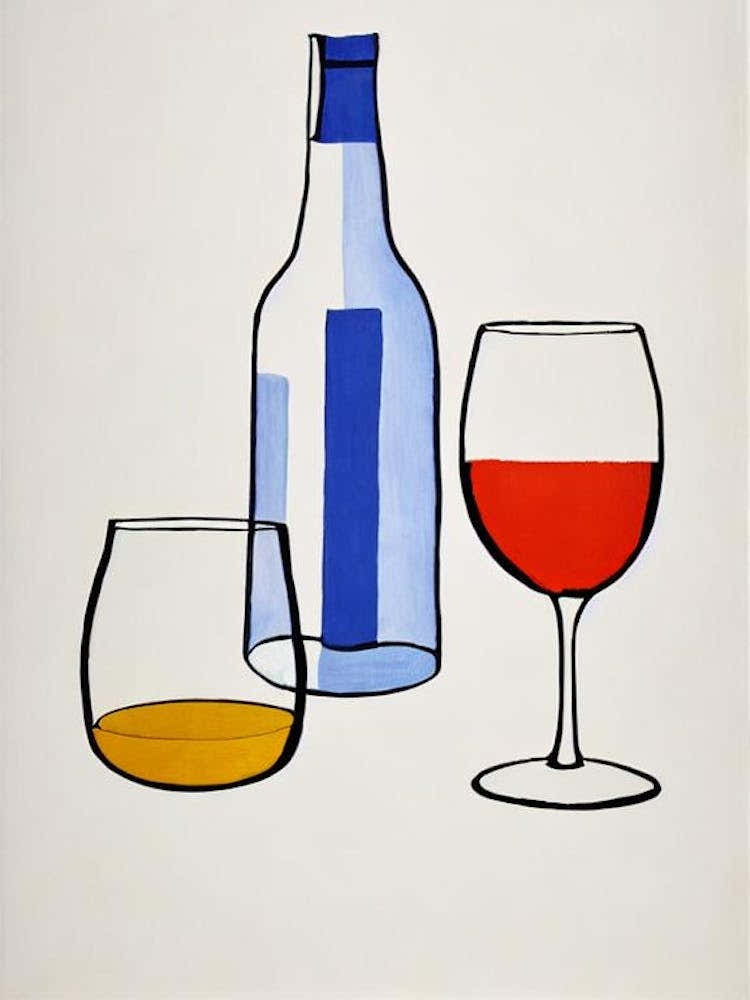 Alabama Slammer Picasso 2 Line Drawing Cocktail Poster