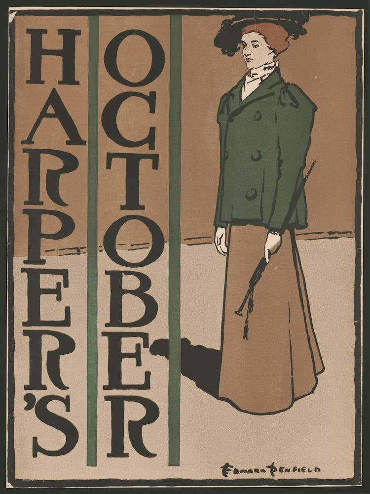 Woman In Vintage Clothes (1897), Edward Penfield