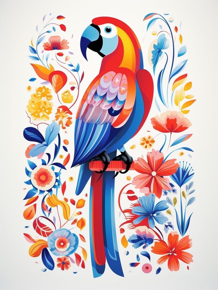 Scandinavian Bird Illustration Macaw 4
