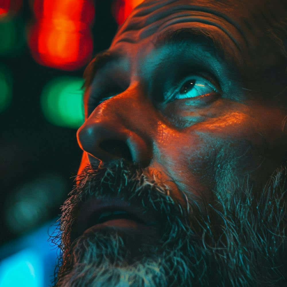 Close Up Of A Bearded Man at Wallstreet