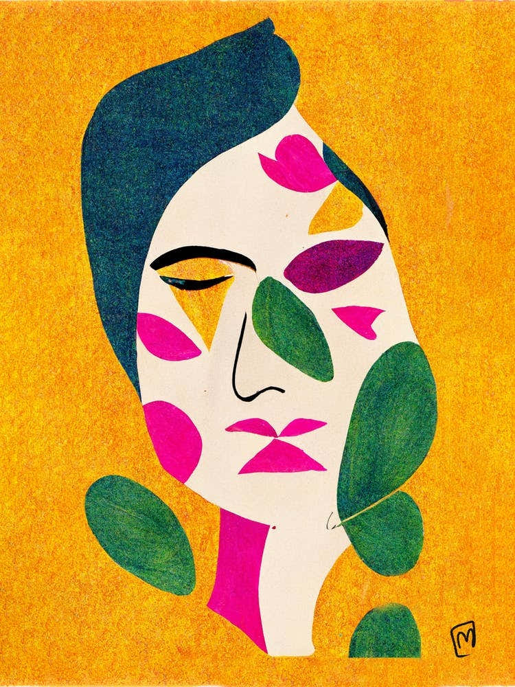 Abstract Floral Botanical Face 4