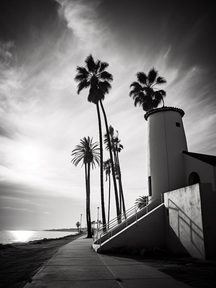 San Diego, Black And White Analogue Photograph 1