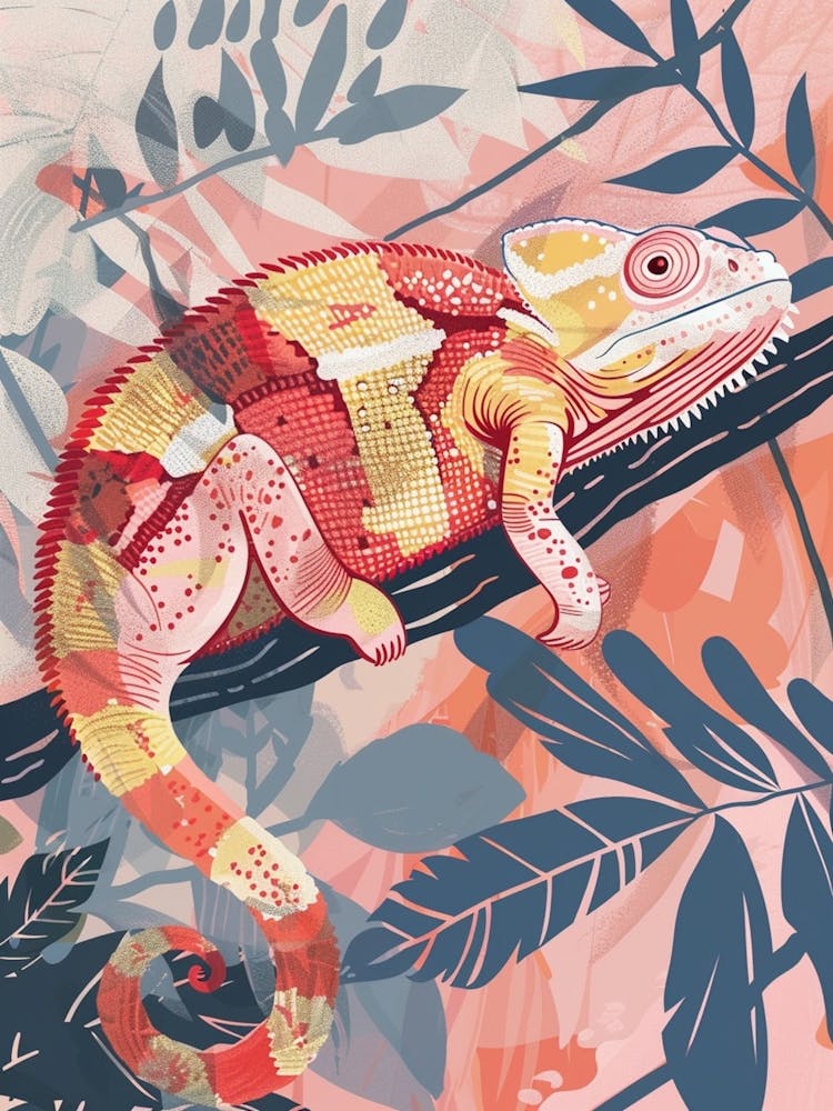 Senegal Chameleon Modern Abstract Illustration 1