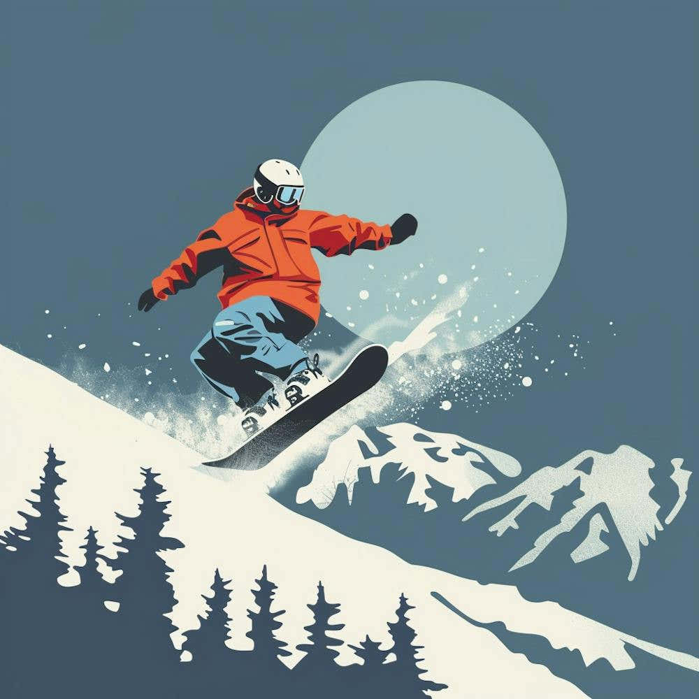 Snowboarder In The Snow