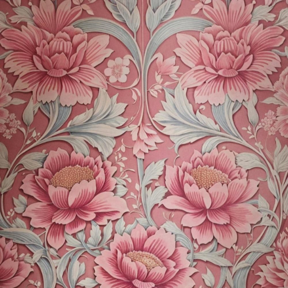 Vintage pink flowers wallpaper