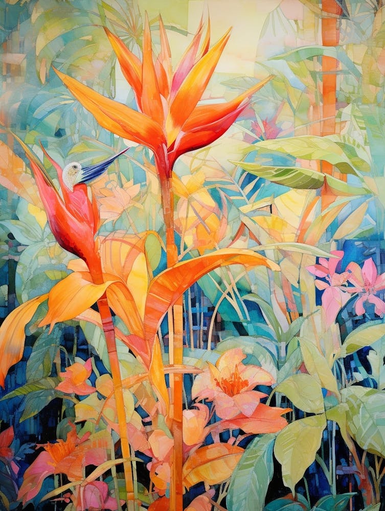 Tropical Plant Painting Bird Of Paradise 2