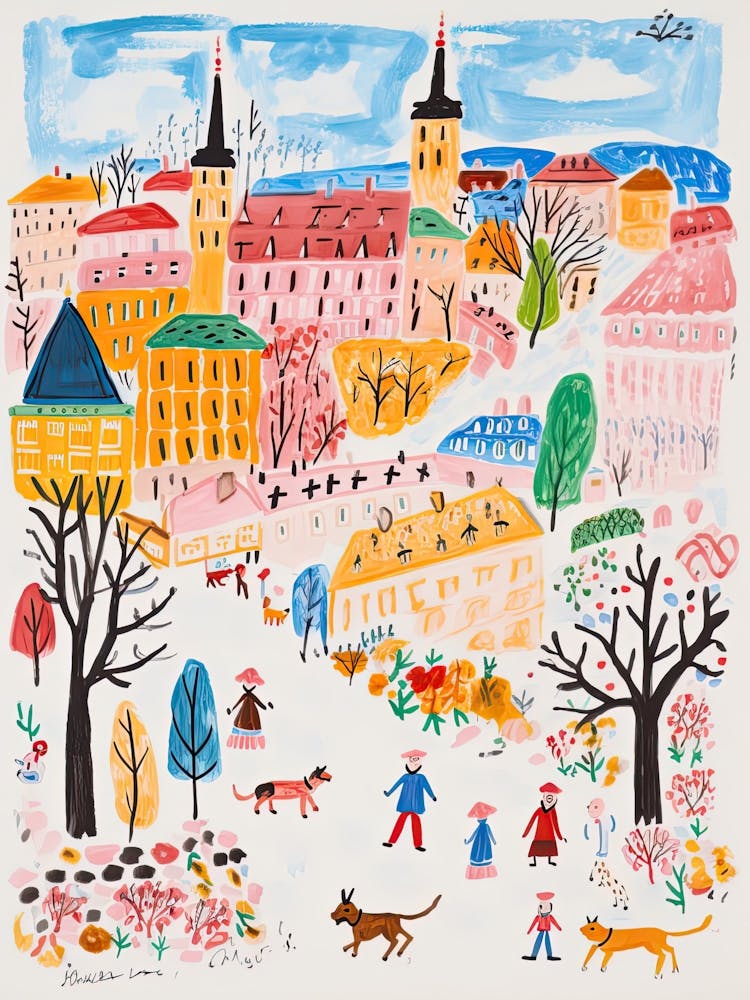 Budapest, Dreamy Storybook Illustration 4