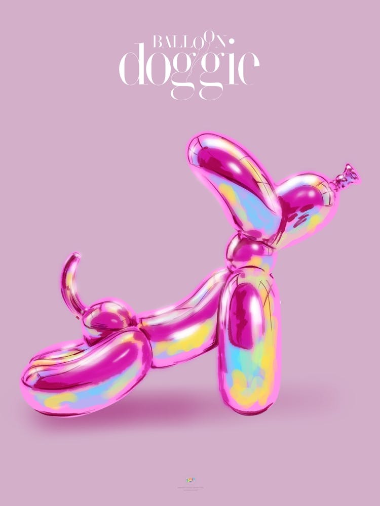 BALLOON DOGGIES STRETCHING | Digital art | Pop Art World 2025 This character was invented by someone who played with making figures with balloons. Suddenly, in his skillful hands appeared this little dog, today baptized by Pop Art World as Balloon Doggie. This artwork was created using Adobe Illustrator and Photoshop. The best of Pop Art images, now in digital replicas! Prints with bright colors, sharp images, and high resolution.