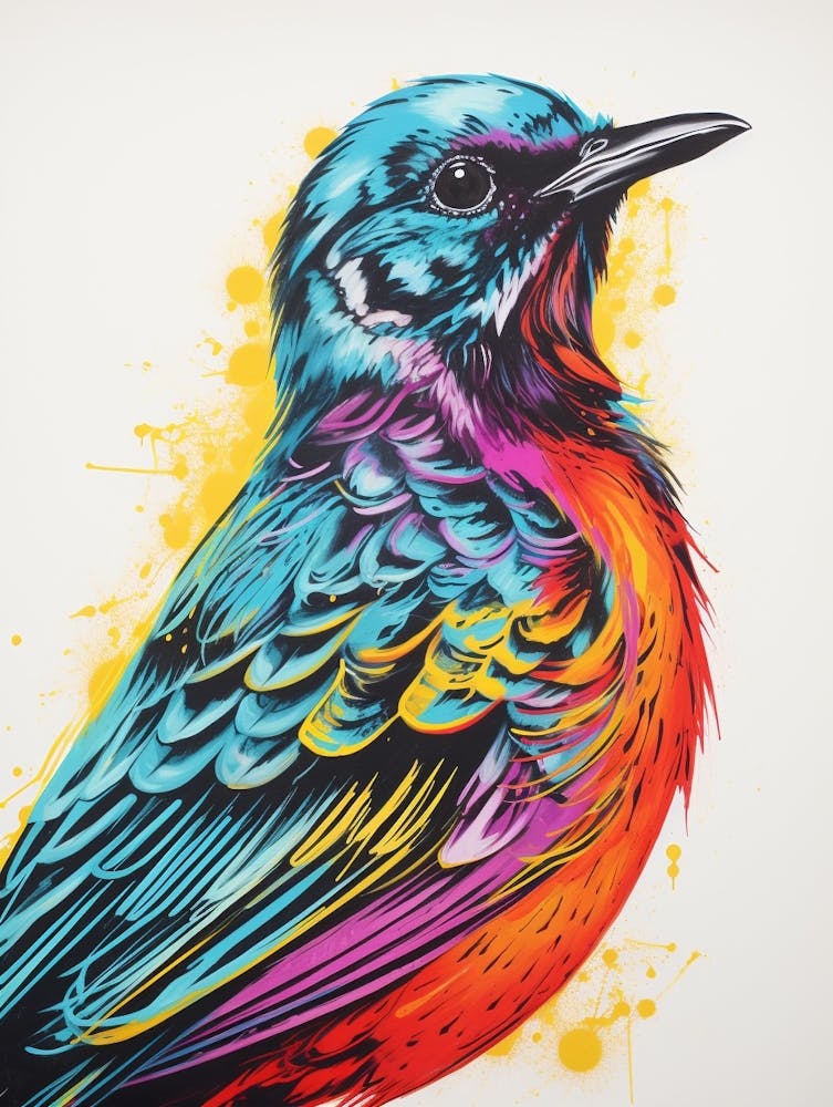 Andy Warhol Style Bird Lark 3