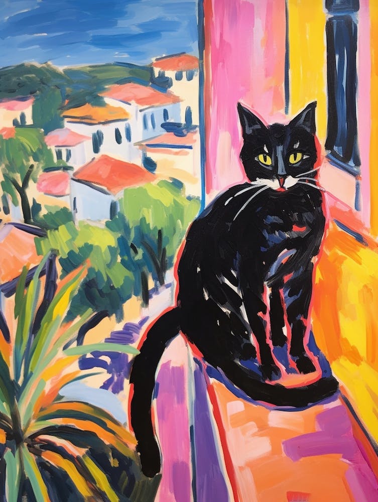 Painting Of A Cat In Nice France 5