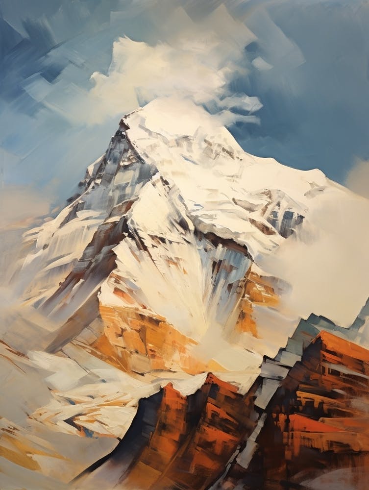 Cho Oyu Nepal China 1 Mountain Painting