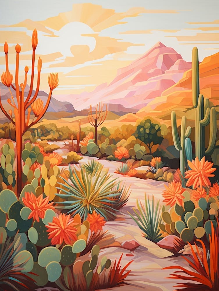Cactus And Desert Painting 9