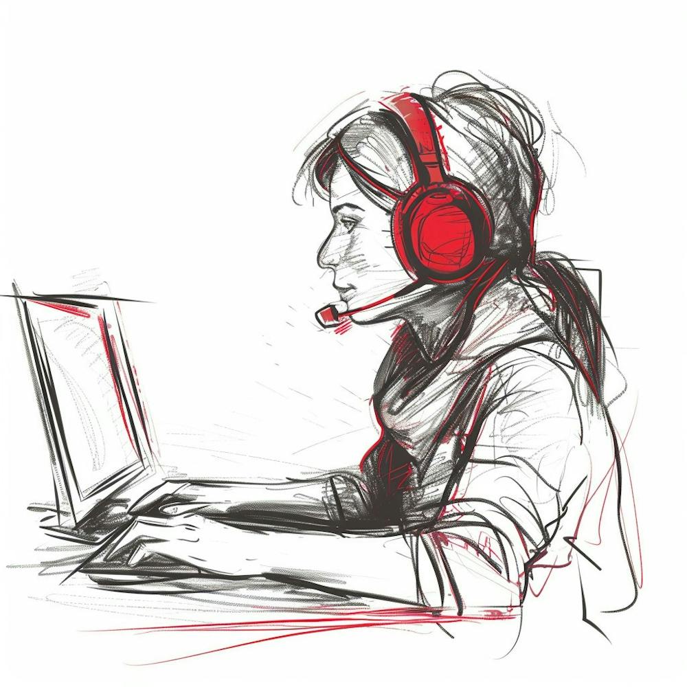 Girl Using A Laptop