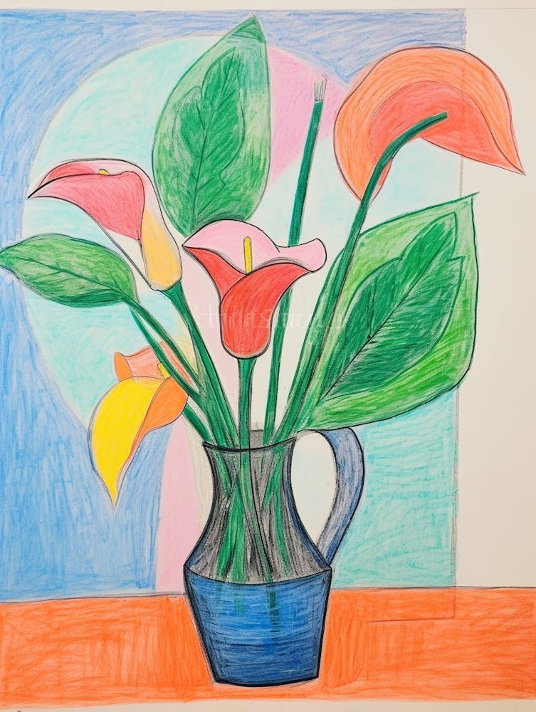 Flower Painting Fauvist Style Flamingo Flower
