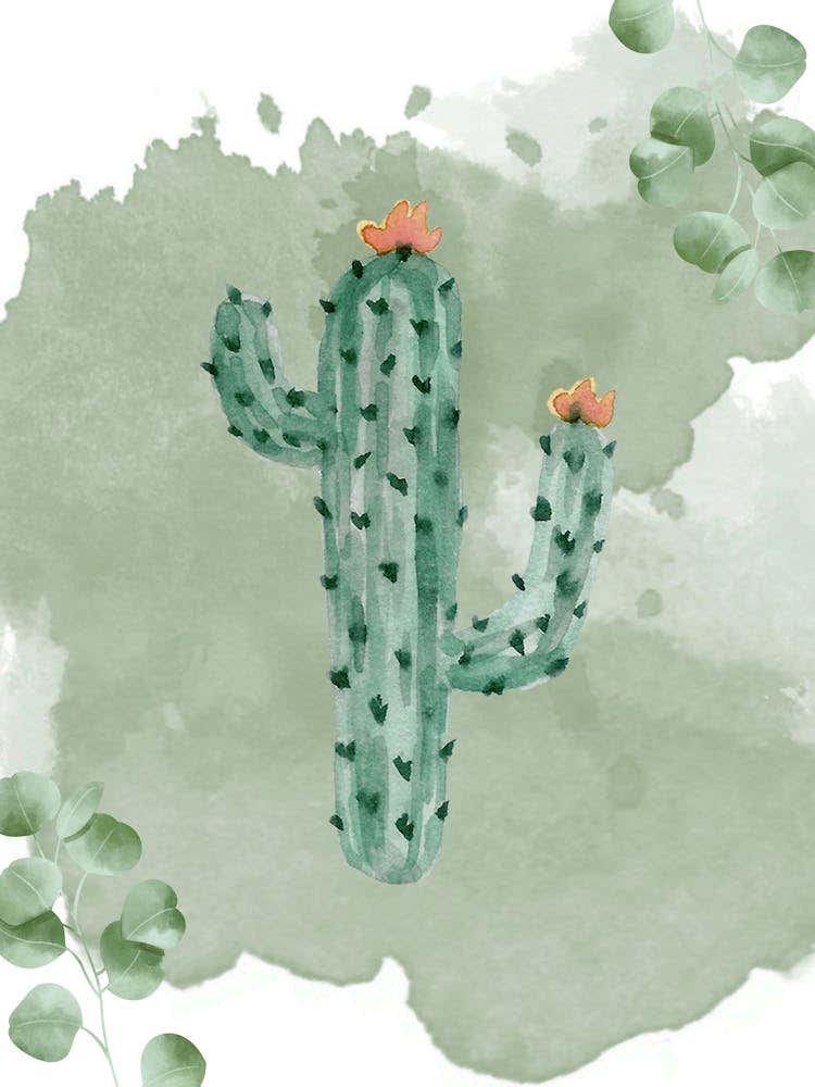 Watercolor Cactus 1