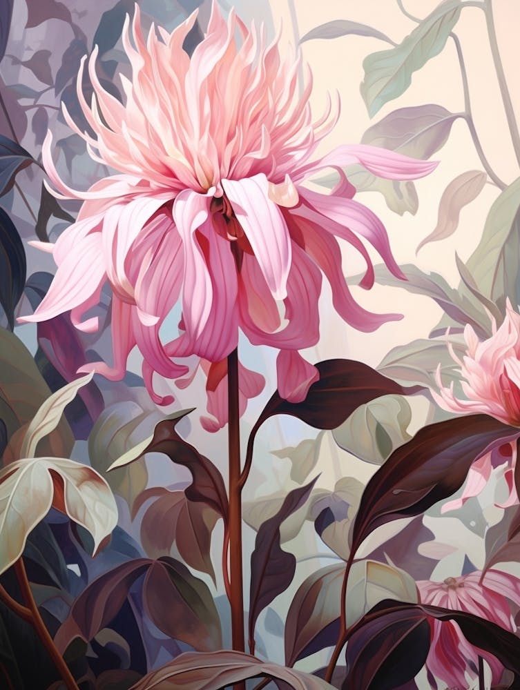 Floral Illustration Bee Balm 2