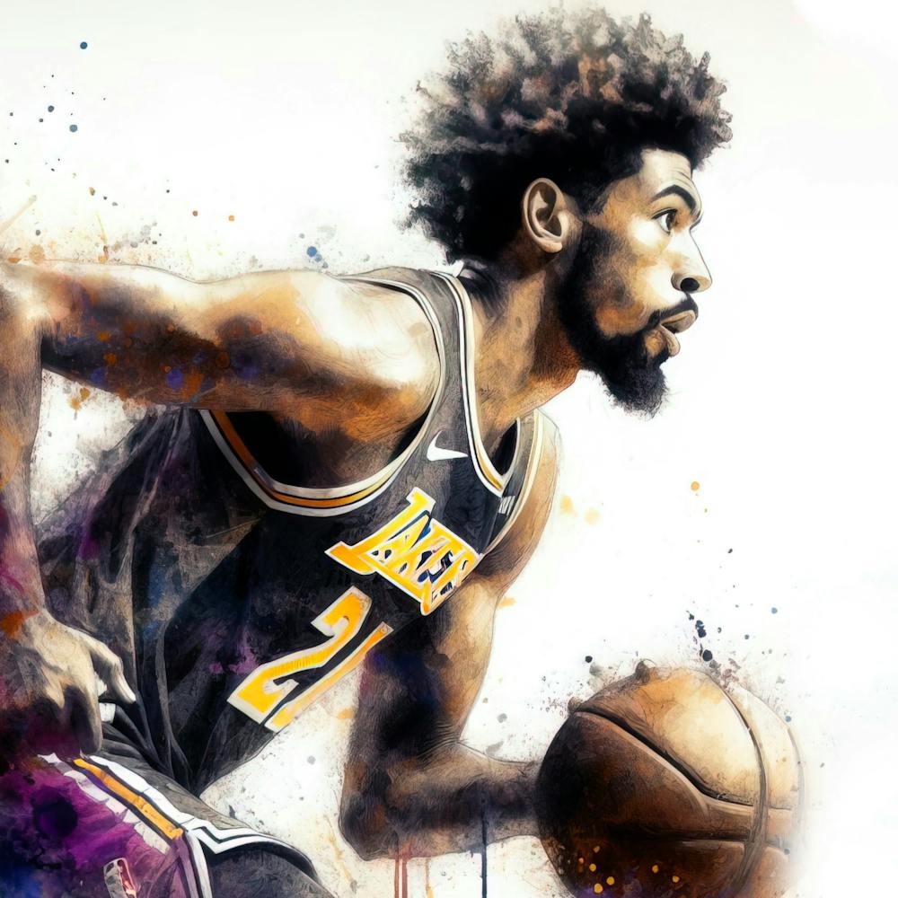 Watercolor basketball player - NBA 3