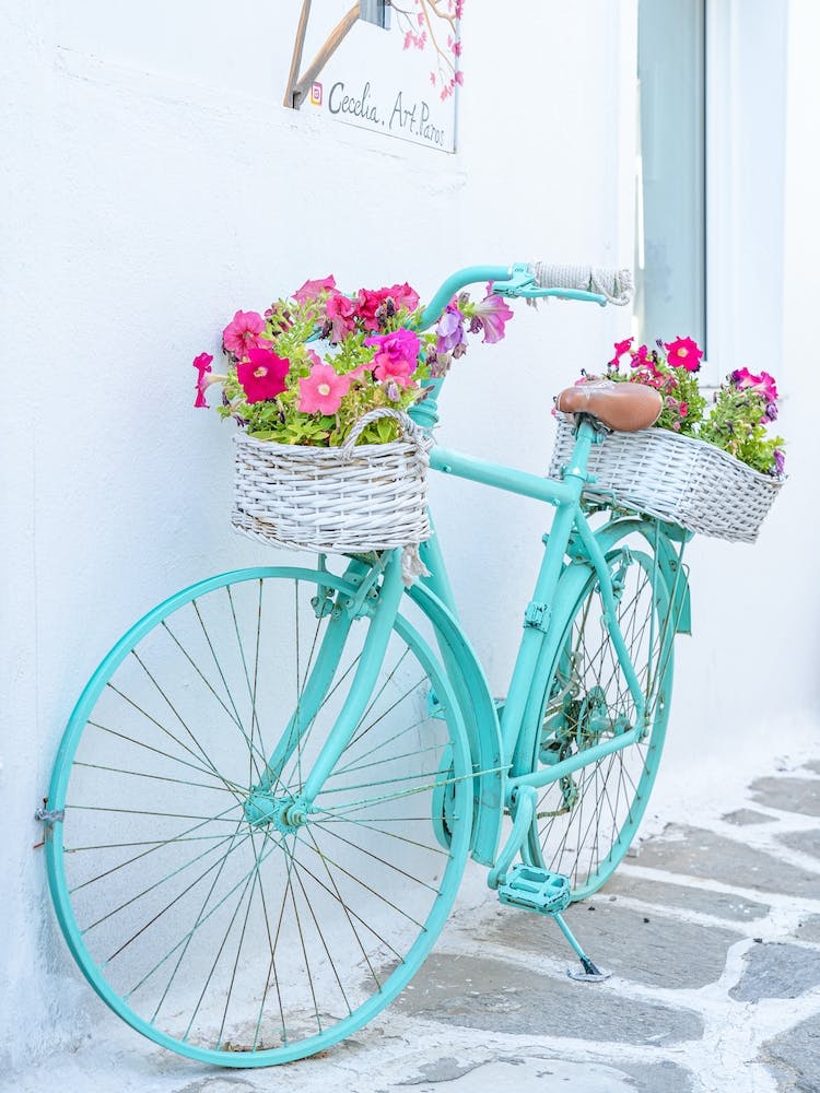 Turquoise Bike In Paros