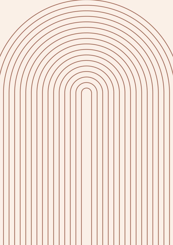 Boho Mid Century Modern Vintage Line Rainbow Arch 5