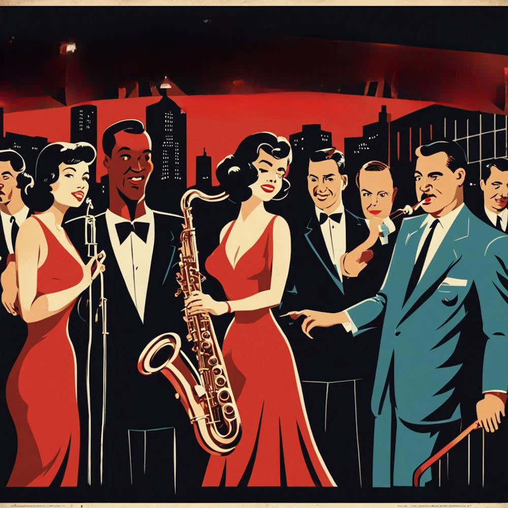 Retro Jazz Night art print