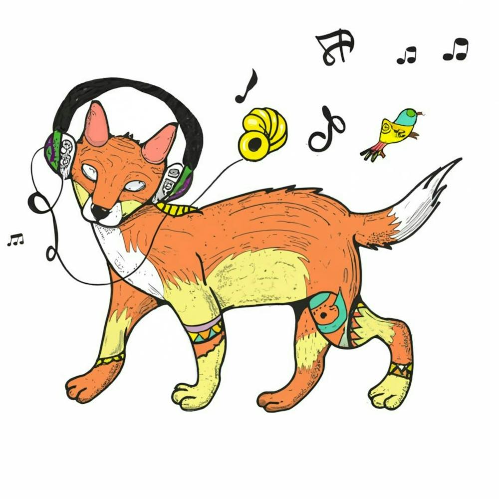 Fox With Headphones 2