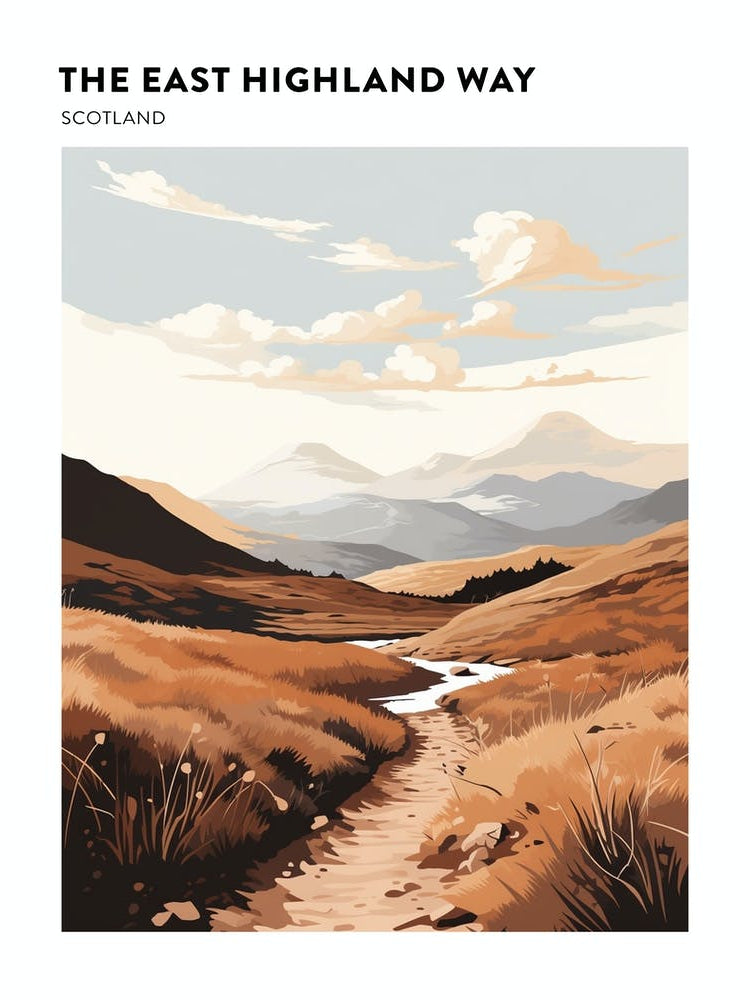 The East Highland Way Scotland 2 Hiking Trail Landscape Poster