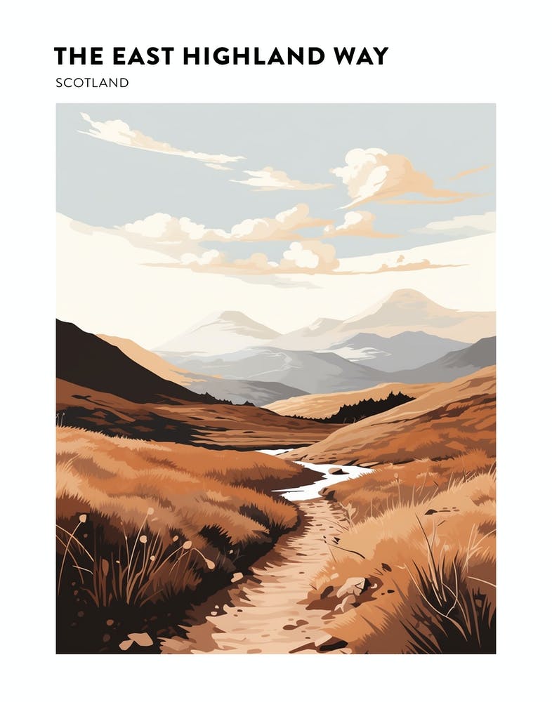 The East Highland Way Scotland 2 Hiking Trail Landscape Poster